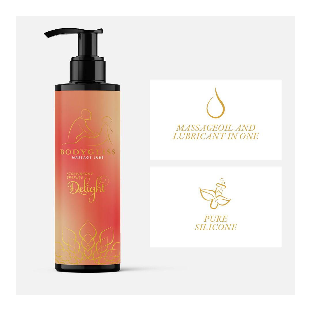 BodyGliss - Massageolie en Glijmiddel in 1 Aardbei &amp; Champagne - 150 ml