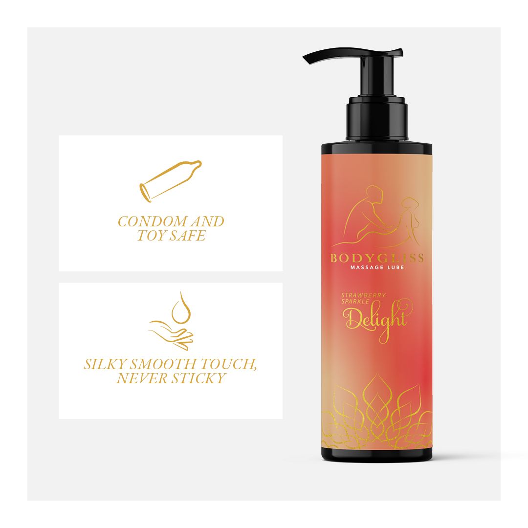 BodyGliss - Massageolie en Glijmiddel in 1 Aardbei &amp; Champagne - 150 ml