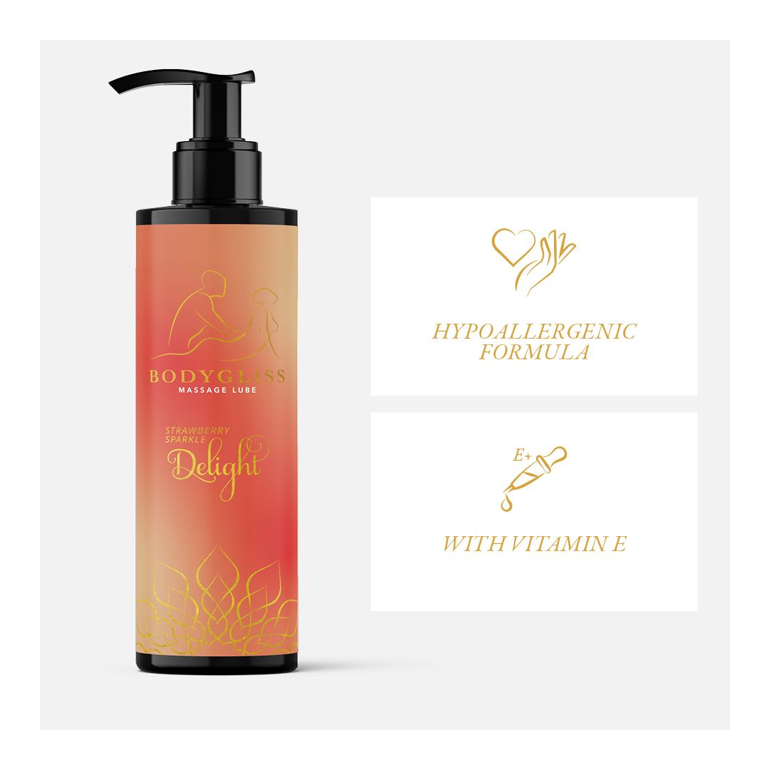 BodyGliss - Massageolie en Glijmiddel in 1 Aardbei &amp; Champagne - 150 ml