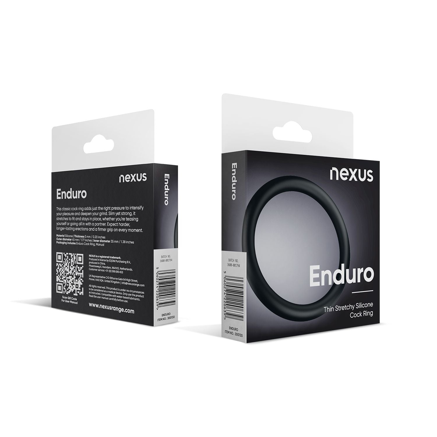 Nexus - Enduro Siliconen Cockring - Zwart
