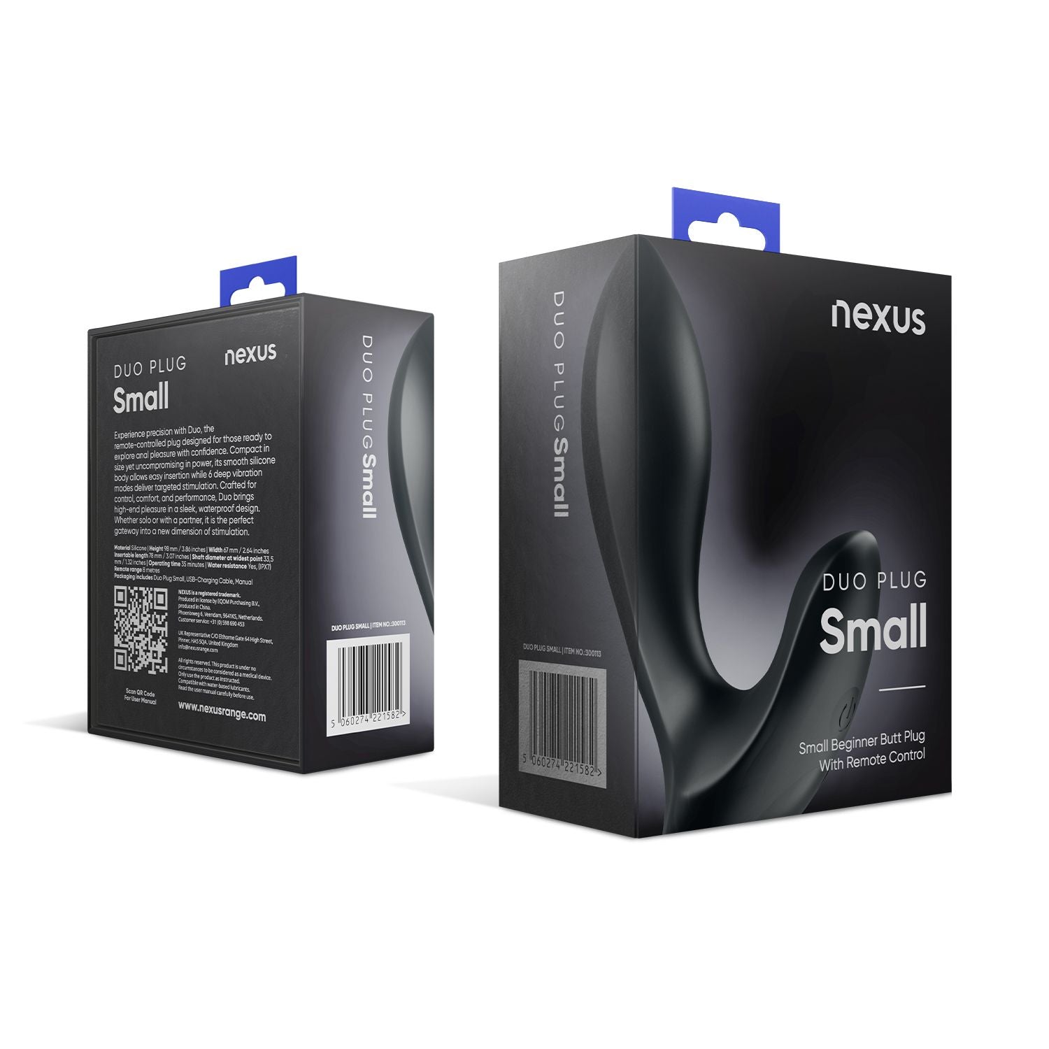 Nexus - Duo Buttplug Klein - Zwart