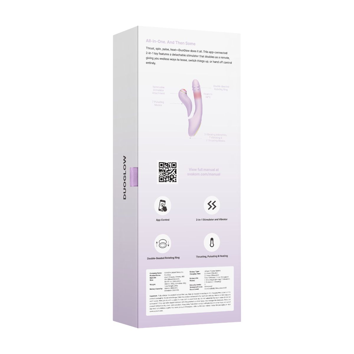 Svakom – DuoGlow App Controlled Vibrator – Paars