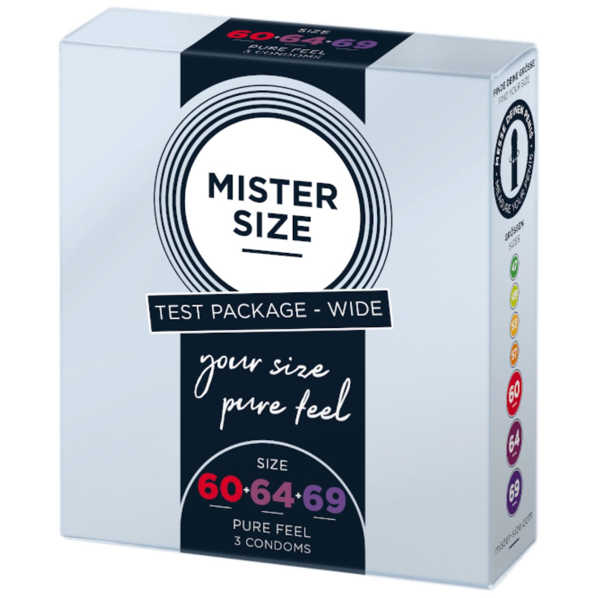 Mister Size – Test Box Condoom Set – 3 Maten XL/XXL/XXXL